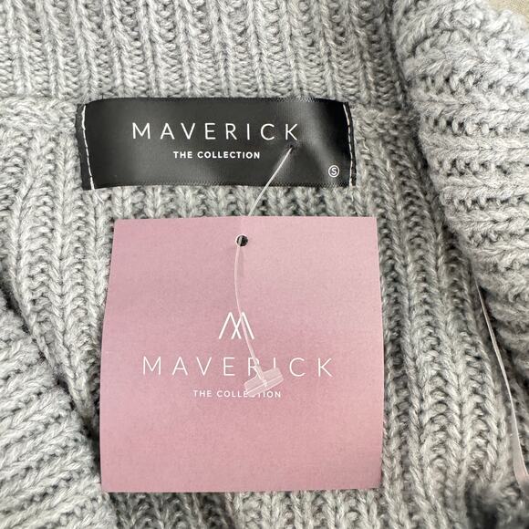 MAVERICK THE COLLECTION Sweater Cropped Size S Off Shoulder Ribbed Knit Cropped - Picture 8 of 10
